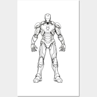 Ironman lineart Posters and Art